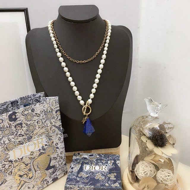 Dior飾品 迪奧經典熱銷爆款復古金色女項鏈  zgd1143